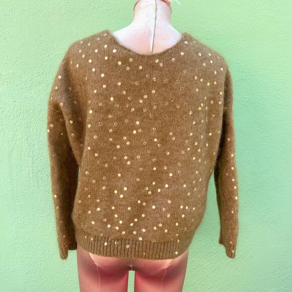 🔥SOLD🔥La Maille Sezane Long Sleeve Metallic Foil Dotted Women Sweater Cardigan - Picture 3 of 7